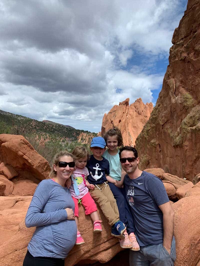 family photo in colorado on rocks