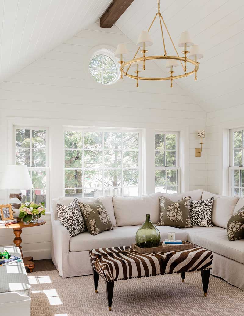 white dove shiplap family room by erin gates