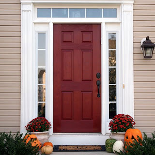 BM Sundried Tomato red front door on colonial by Love Your Room