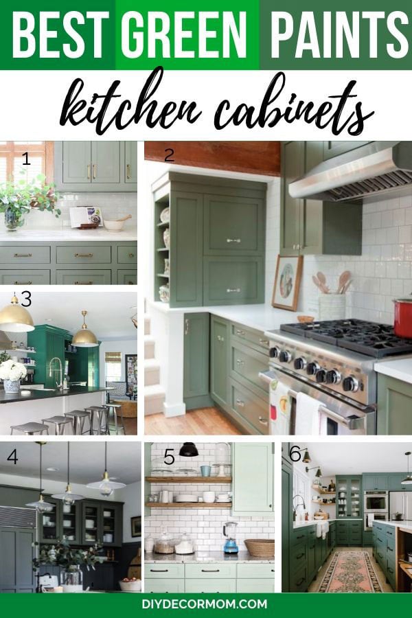 green painted kitchen cabinets 