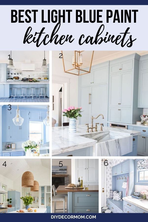 light blue kitchen and kitchen cabinets--see the best pale blue and blue paint shades for your cabinets