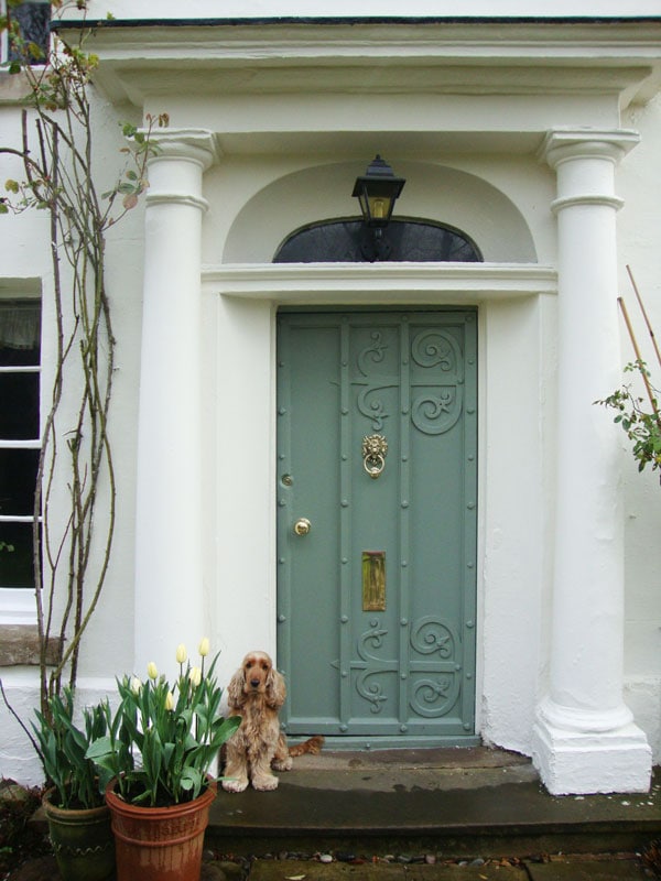 Farrow and Ball Card Room Green door paint color