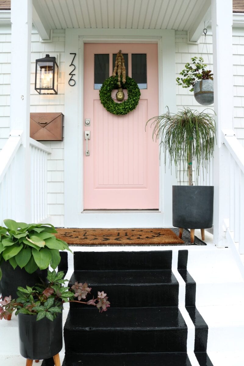 SW Coral Perfection front door by Nesting with Grace