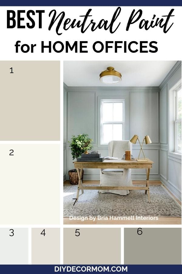 best neutral paint colors for productivity in your home office