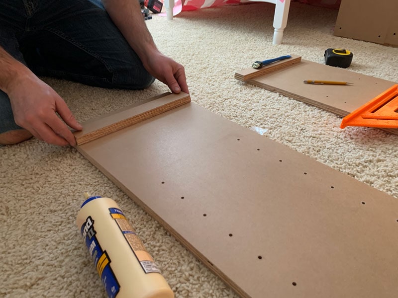 how to build the frame of a built-in bookcase