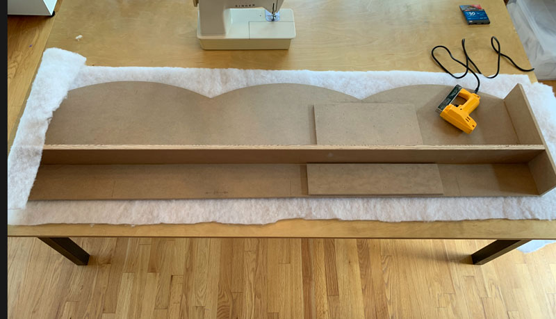 learn how to make a fabric covered scalloped window cornice