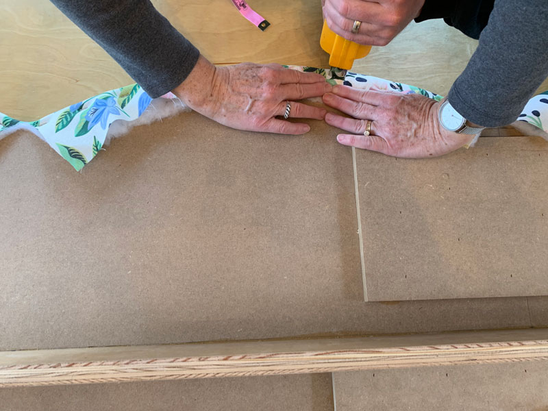 how to staple a scalloped window cornice board