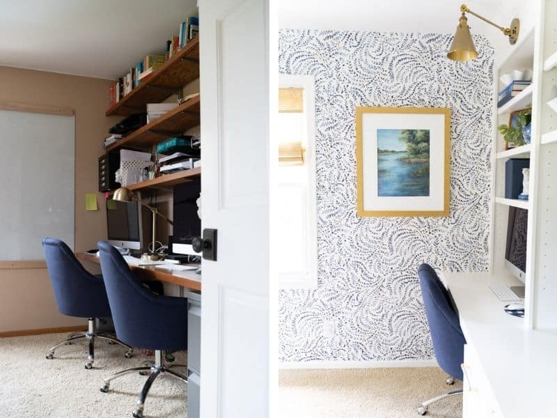 before and after home office makeover