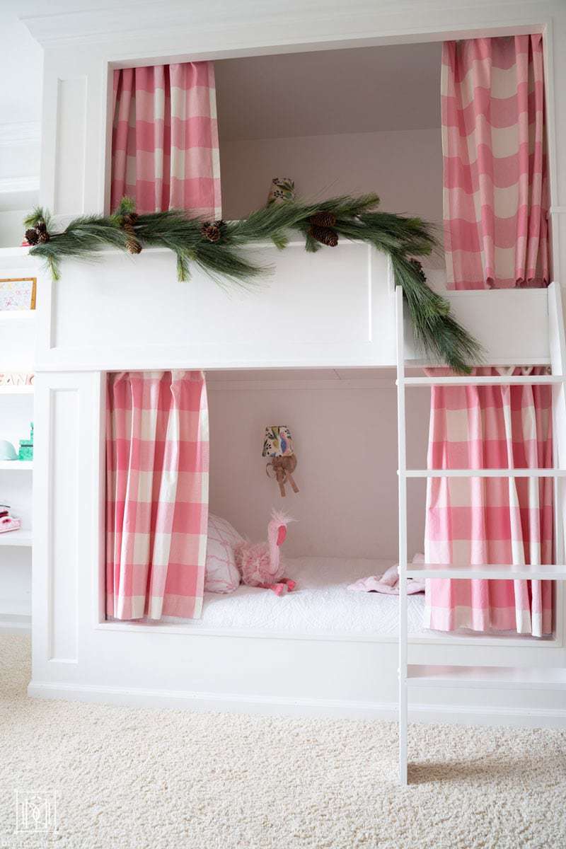 bunk beds with garland