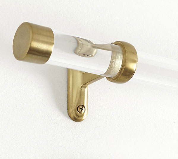 extruded acrylic curtain rod- inexpensive premade curtain rod