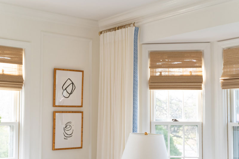 diy lucite curtain rod in living room